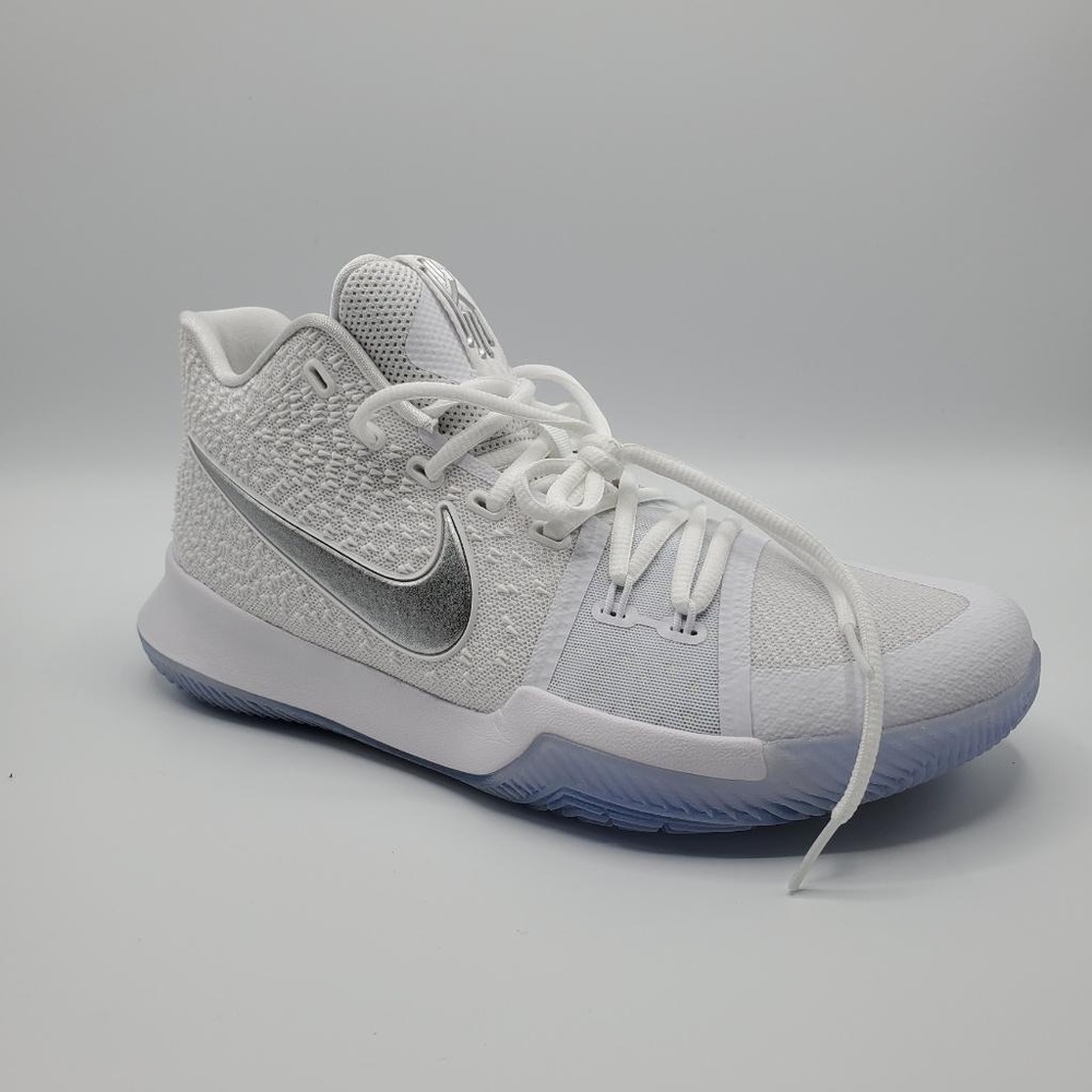 Nike Kyrie 3 Triple White Chrome Ice 852395 103